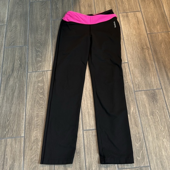 Reebok yoga pants size small. Black with pink waistband. No pockets. - Picture 2 of 5